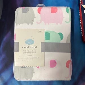 Cloud Island Multicolor Elephant Crib Sheet